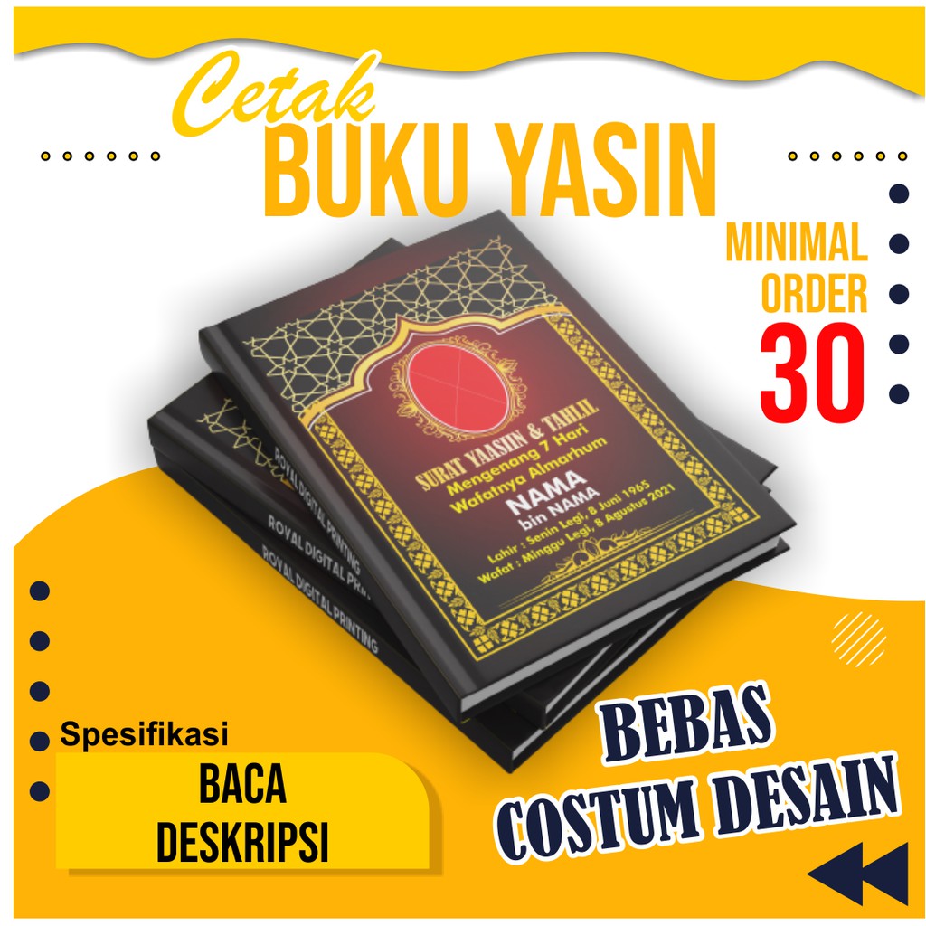 

Buku Yasin dan Tahlil / Yasin Softcover / Yasin Hardcover/ Yasin Custom