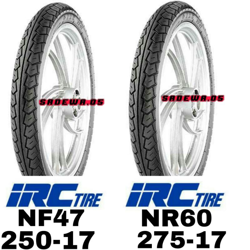 BAN IRC DEPAN BELAAKANG 250,275 RING17 TYPE MOTOR BEBEK