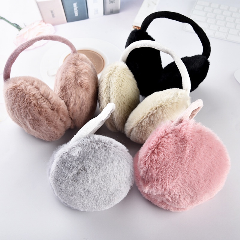 EMB unisex earmuff dewasa penutup pelindung penghangat telinga bulu halus