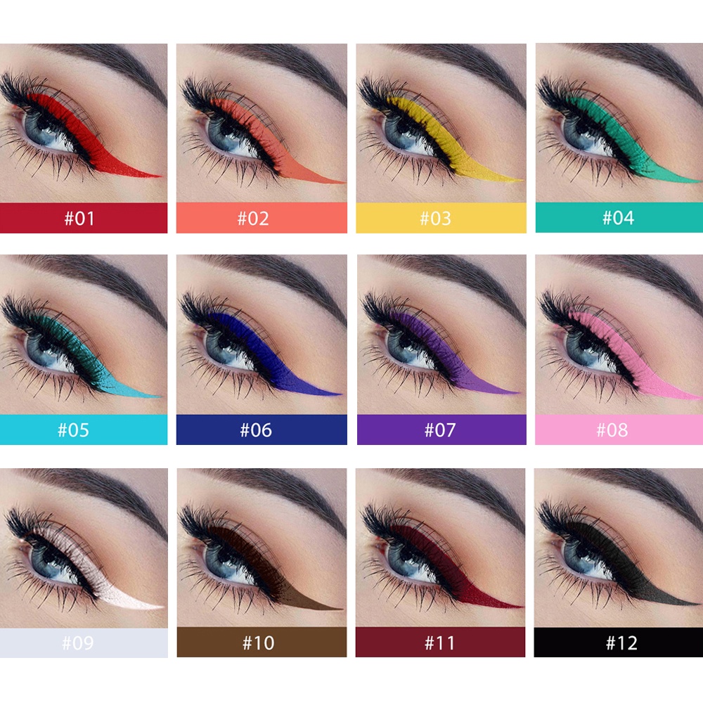 【100% Asli 】HANDAIYAN Allphv Eyeliner Waterproof Pencil Eyeliner Long Wear Matte Eye Liner Makeup Cosmetics Beauty Colorful Liner Makeup Warm