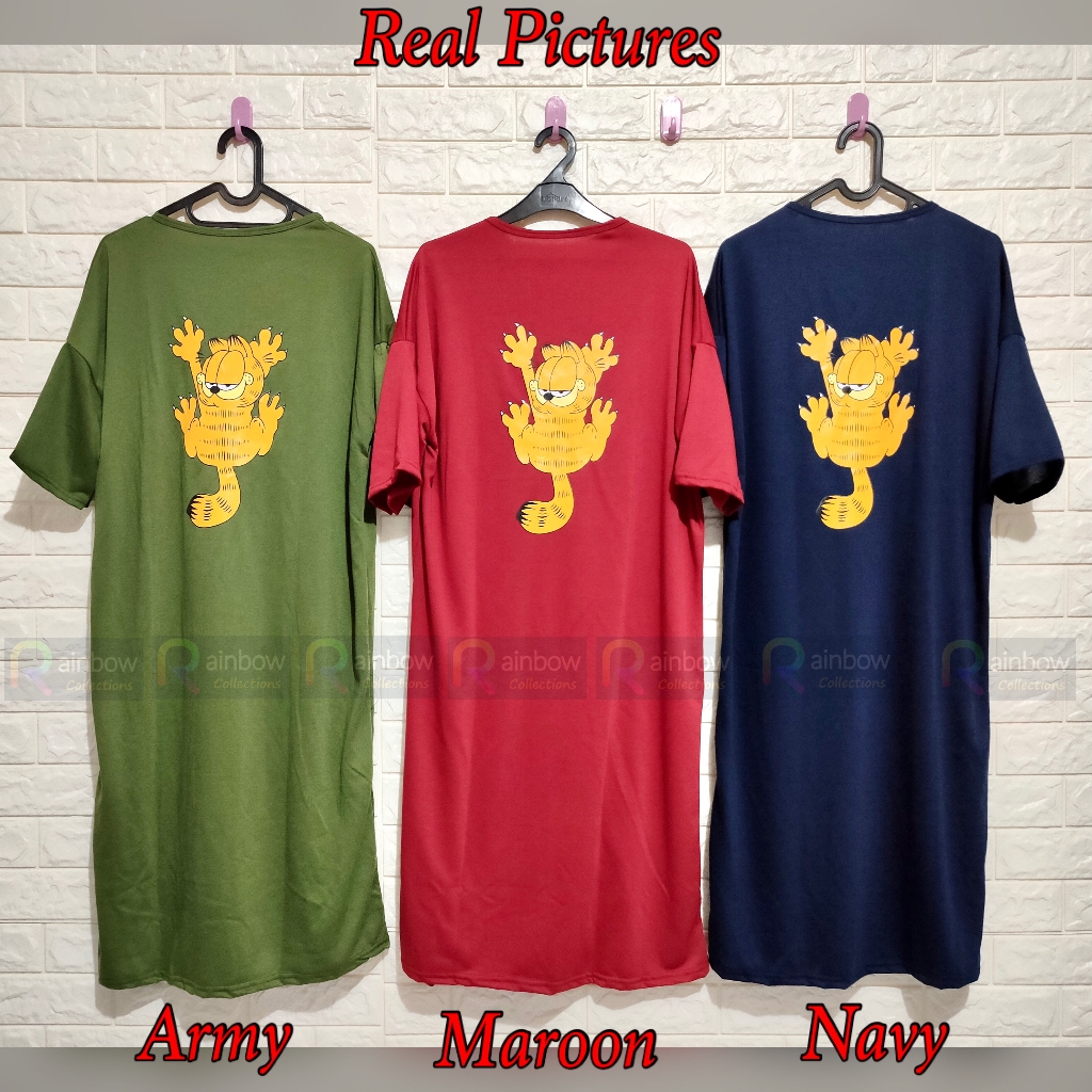 LONG DRESS JUMBO wanita STAY REAL - GARFIELD / konveksi murah tanah abang