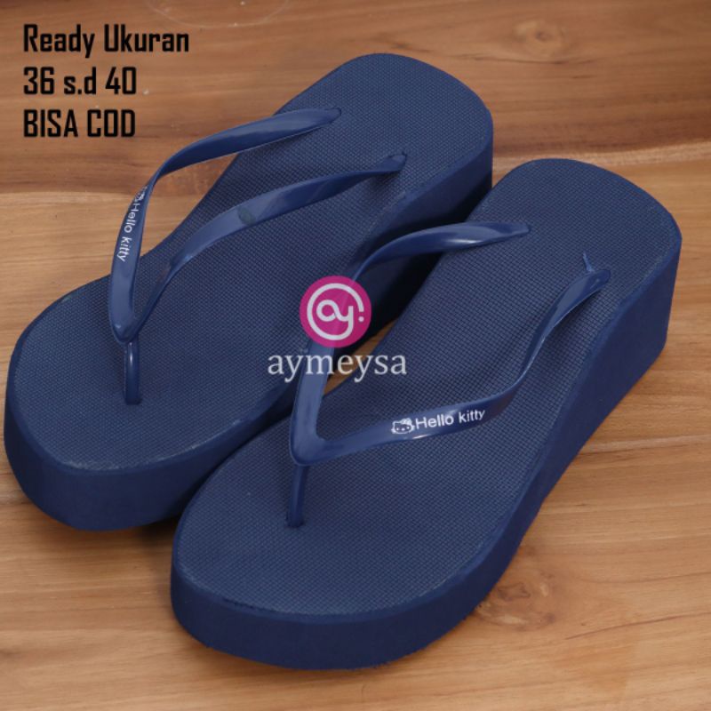 Sandal Wedges Spon Colorful Jepit POLOS Kualitas Super