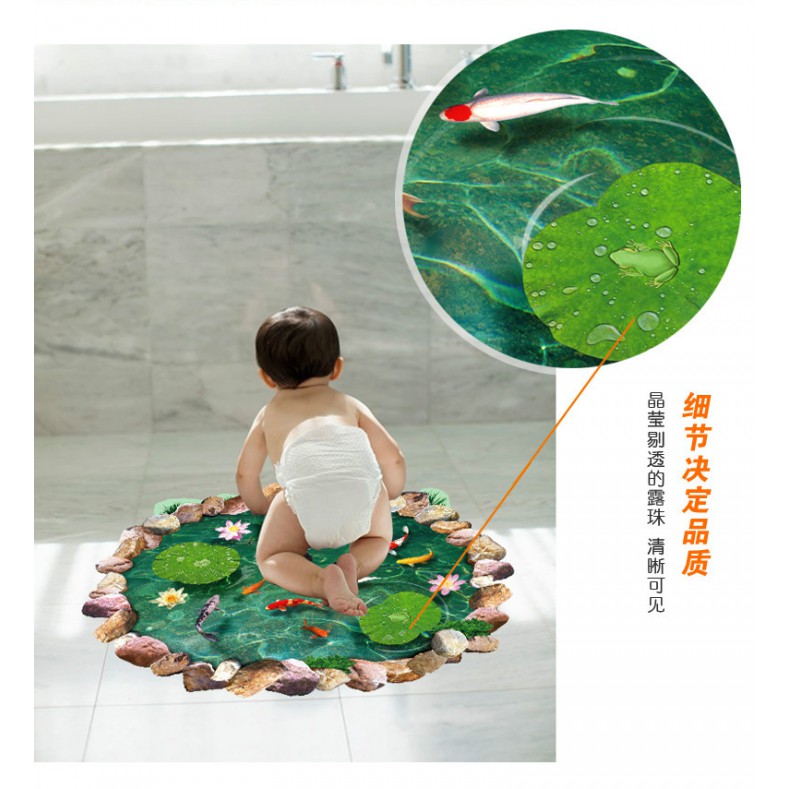 3D Wallpaper Sticker Dinding 90 x 60cm - WPP001 - Ikan Koi