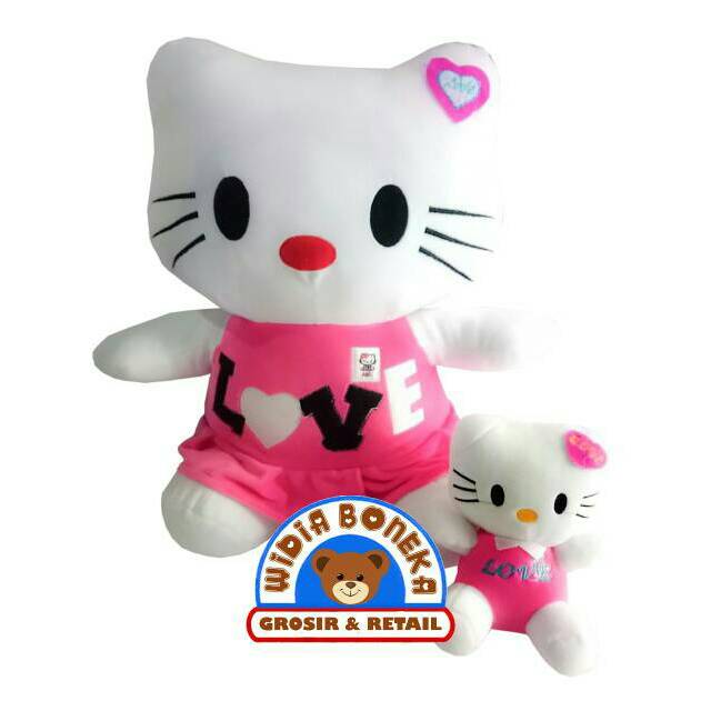 Boneka Hello Kitty Jumbo Love Pink Duduk