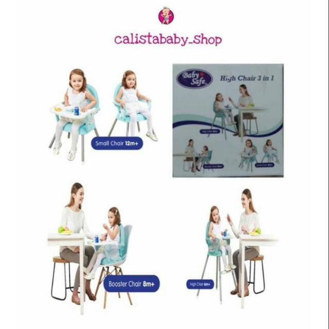 Baby safe high chair 3 in 2 / kursi makan bayi / highchair / baby booster