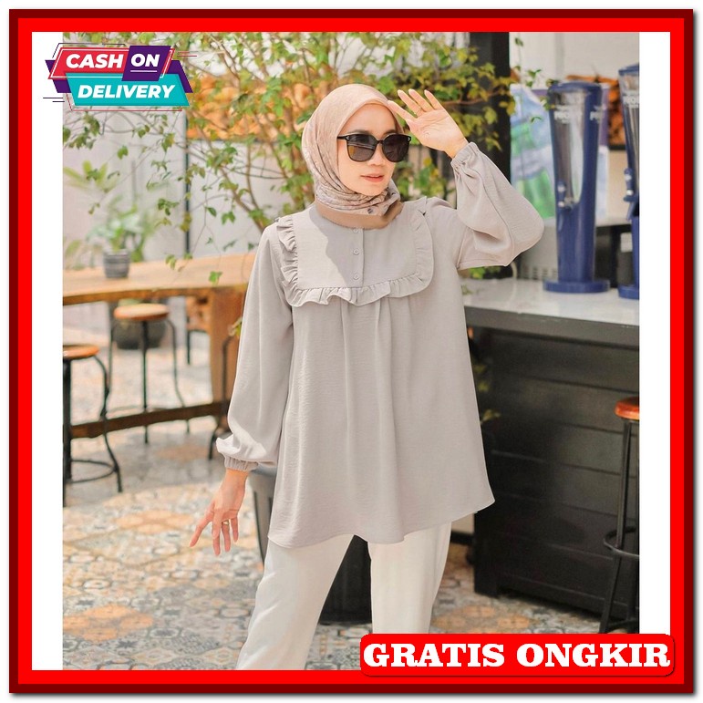 Blouse Wanita Jumbo Bluse Wanita Lengan Panjang Blus Korea Jessica Blouse Fara Top