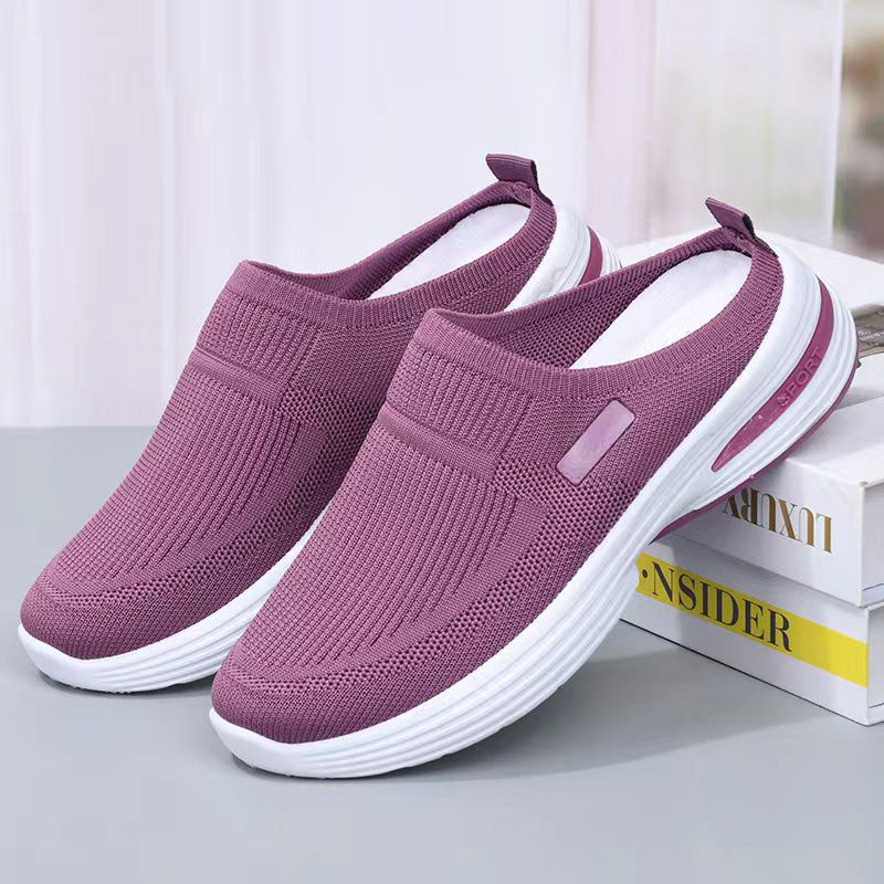 Sandal Wedges Wanita Flyknit Slip On Shoes Import S-024