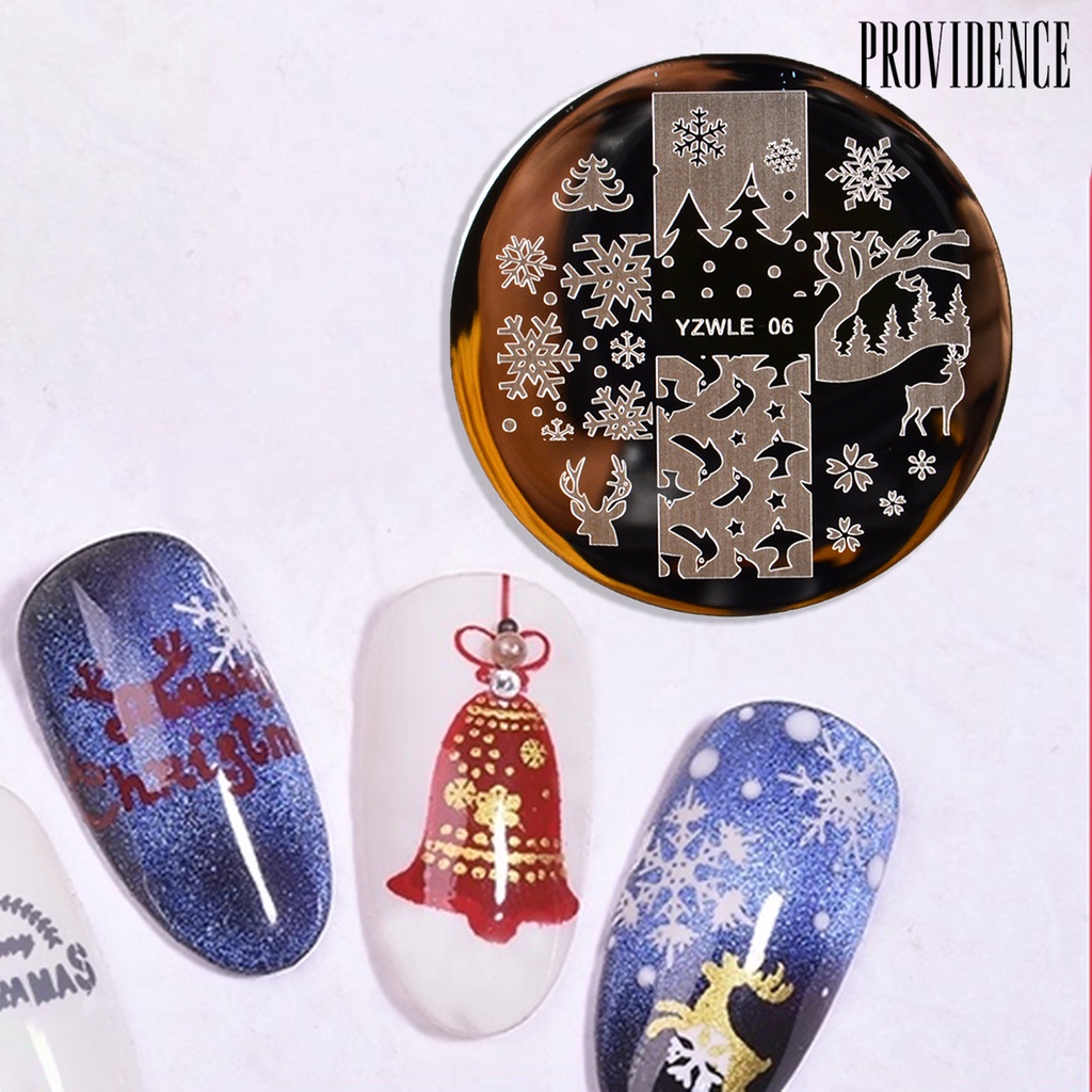 Providence Nail Stamping Plate Clear Engraved Christmas Pattern Stainless Steel Nail Decoration Image Templates for Salon