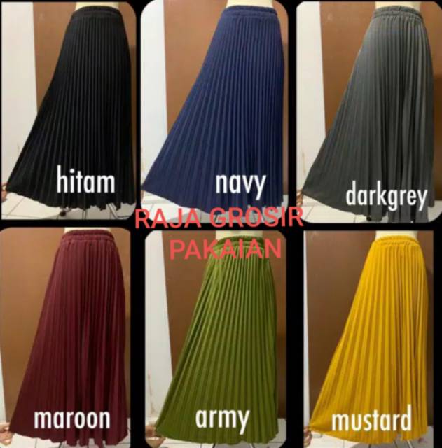 Rok Plisket Murah / Rok Prisket Pleated Sale Polos Rempel