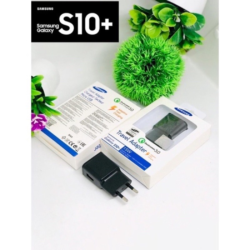 PROMO BATOK CHARGER SAMSUNG S10+ KOTAK PUTIH FAST CHARGING