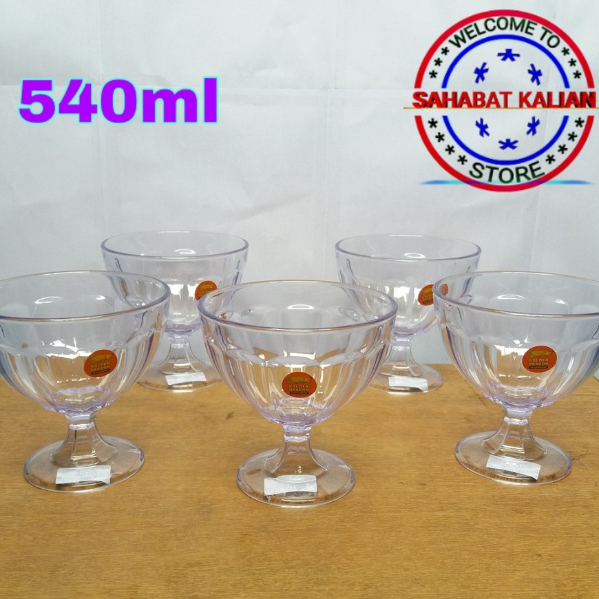 (6 GELAS) GELAS ES TELER GOLDEN DRAGON 855 540ML
