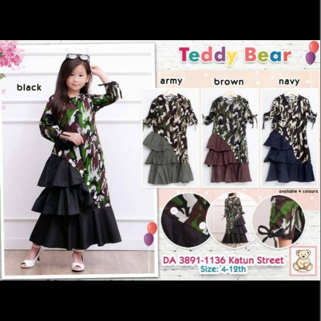 Gamis Anak Katun Teddy Bear