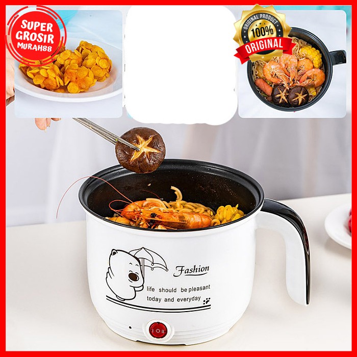 Panci Listrik Mini Hot Pot Electric Cooker Anti Lengket Double Layer 600W