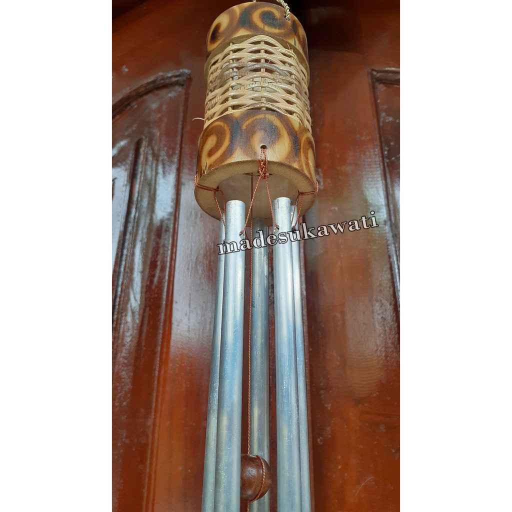 Lonceng bel krincingan wind chime bambu aluminium kerajinan tradisional