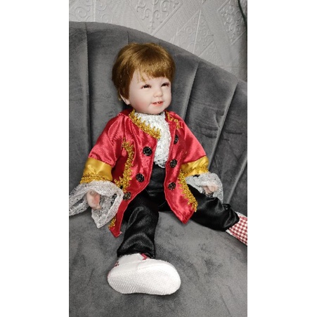 baju boneka reborn, lukthep model vintage merah