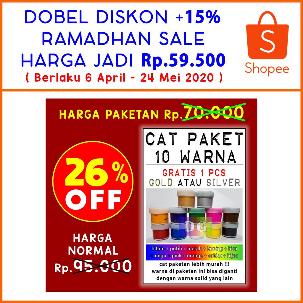 PAKET 10 WARNA FREE 1 pcs GOLD SILVER Cat  Tekstil  