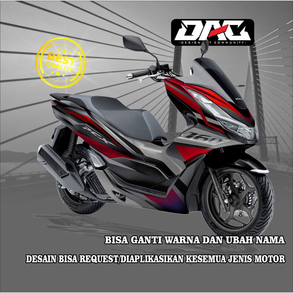 Sticker decal full body Honda PCX Merah Putih Abu