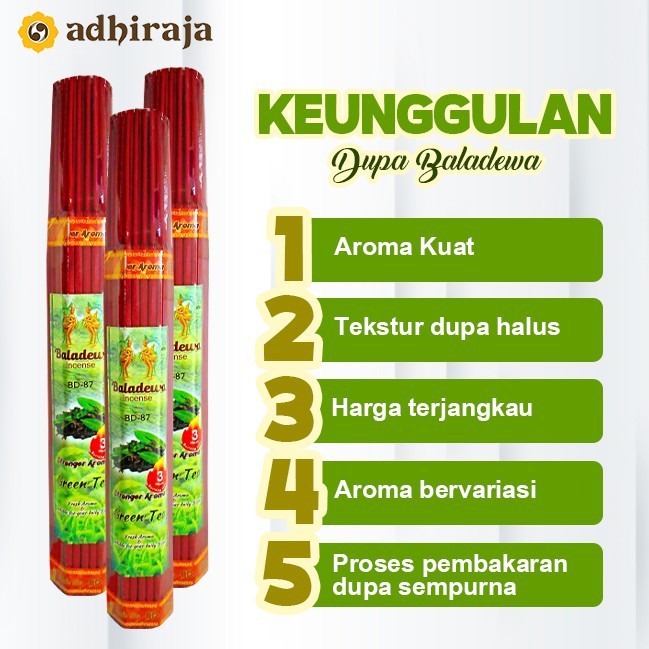 Dupa/ Hio Wangi Harum Baladewa 3 jam 61 batang Green Tea merah