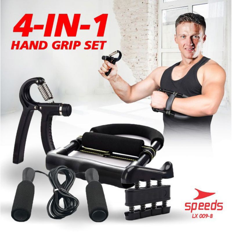 SPEEDS Handgrip Set 5-60kg Power Wrist Skipping Finger Exercise Alat Fitness Alat Gym Satu Set SPEEDS 009-8