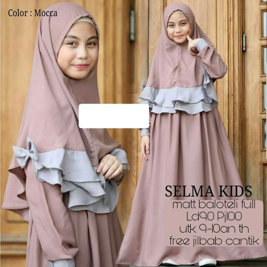 Gamis Anak Perempuan 9-13 Tahun Baju Muslim SELMA Kids series Saleha