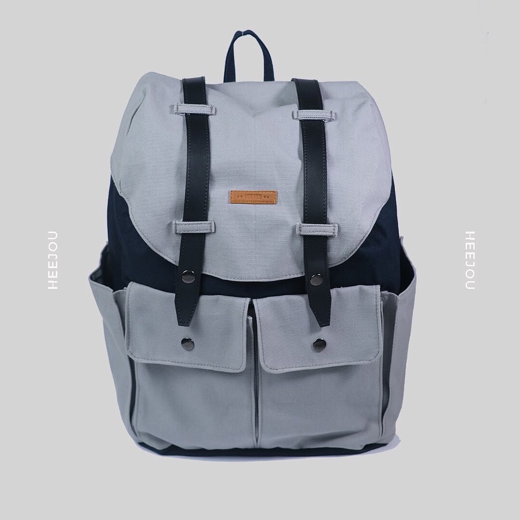 TAS RANSEL LAPTOP UNISEX KANVAS HEEJOU MUDY NAVY