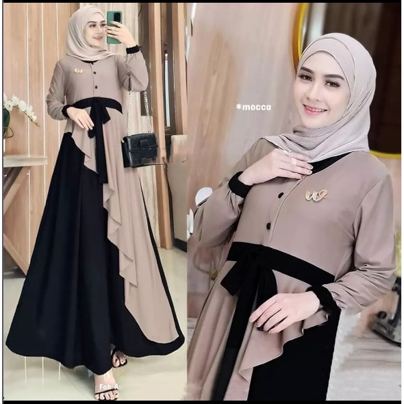 BL Naila Dress/ gamis wanita kekinian/ dress fashion perempuan dewasa/ dress bahan ceruty babydoll p