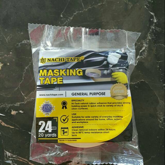 

Lakban kertas masking nachi tape 1" (24mmx20yd) murah berkualitas