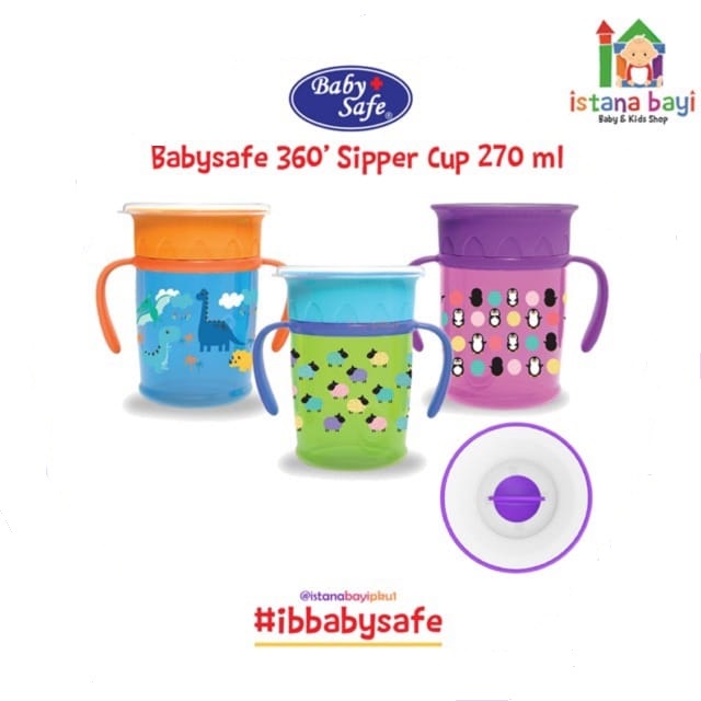 Baby Safe 360° Sipper Cup 270ml With Handle - Gelas Anti Tumpah/AP013