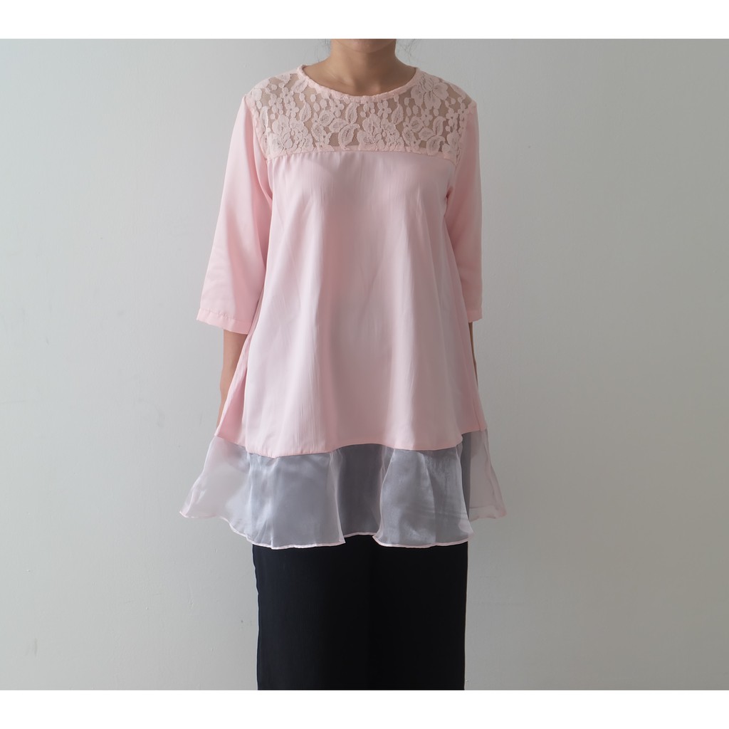 Baju Pesta Promo Atasan Renda Kebaya Modern Peplum