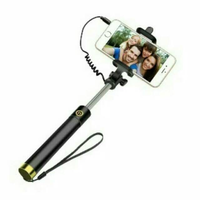 Tongsis kabel full black tongkat selfie