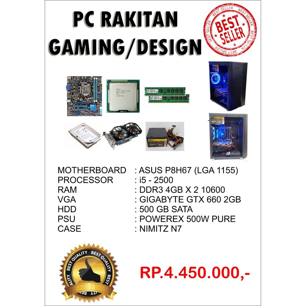 PC Rakitan Gaming Desain Murah Bergaransi