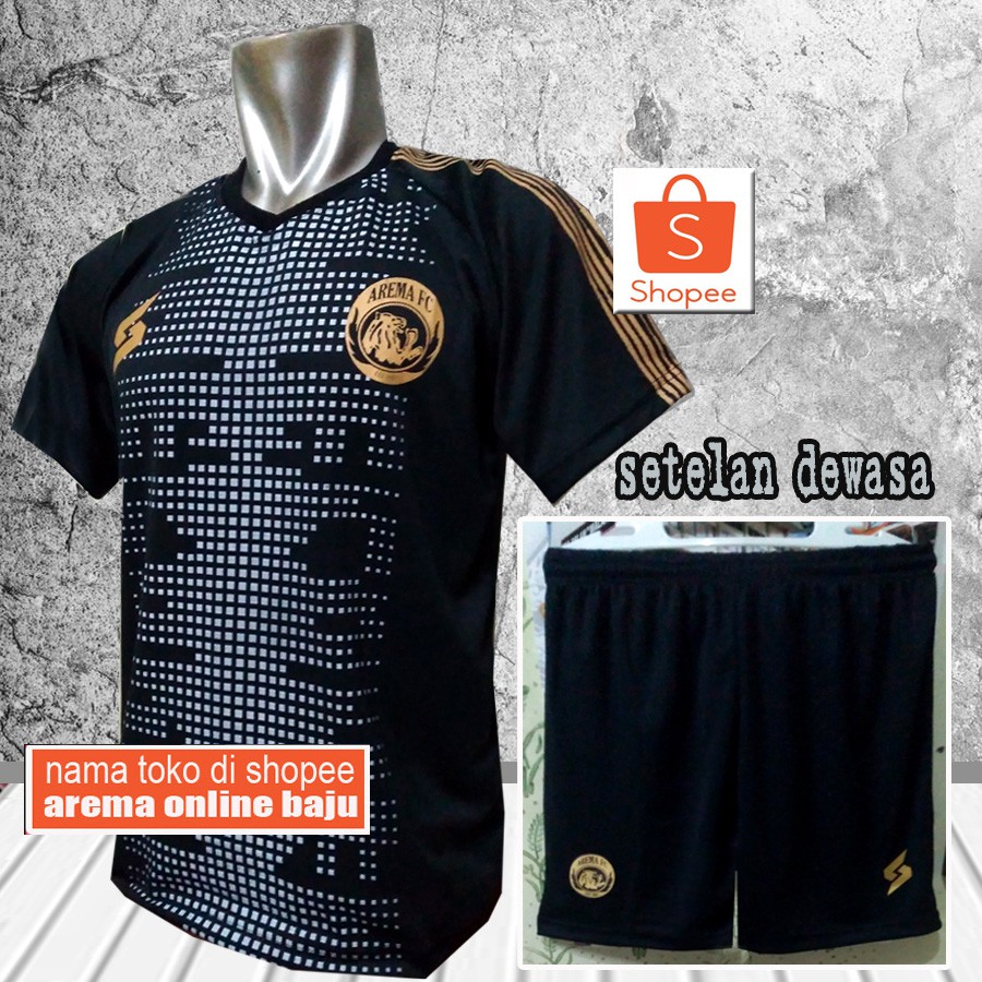 Jual JERSEY AREMA FC LATIHAN 2020 SETELAN WARNA HITAM - arema online