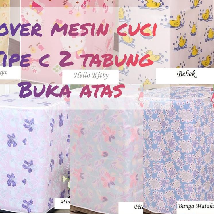 ℗ [Alonk.S] [Tipe C 2 Tabung] Cover Mesin Cuci Bahan satin ✵
