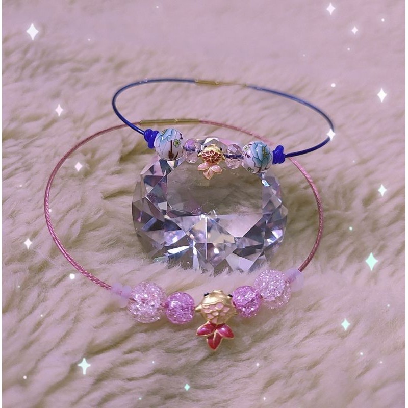 gelang pandora lidi waterproff charm liontin ikan koi keberuntungan variasi emas asli 23k 24k HK hon