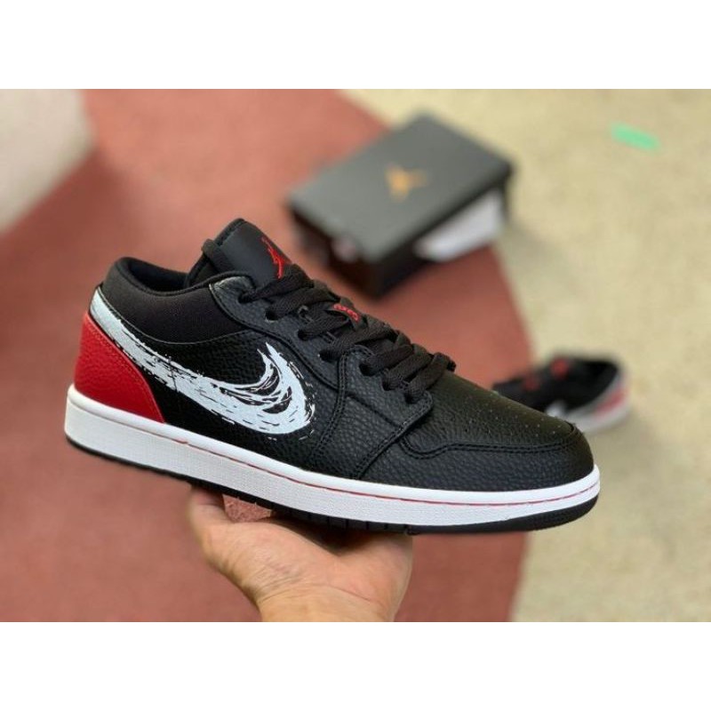 NIKE AIR JORDAN 1 LOW BRUSHSTROKE SWOOSH