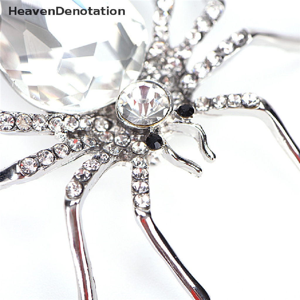 [HeavenDenotation] White Spider Silver Plated Fashion Brooches Jewelry Elegant Crystal Brooch Pin