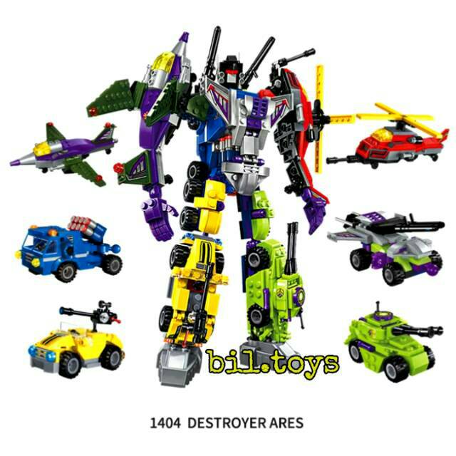 QMAN 1404 LEGO CREATIVE MASTER 6 PCS JADI ROBOT MAINAN BLOCK BRICKS