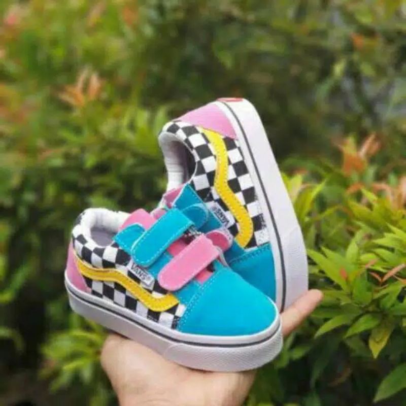 sepatu vans old schol pelangi anak termurah