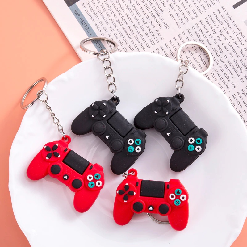 OVERFLOWS.ID Gantungan Kunci 3D Superhero Bocy Ganci Joystick Game Keychain