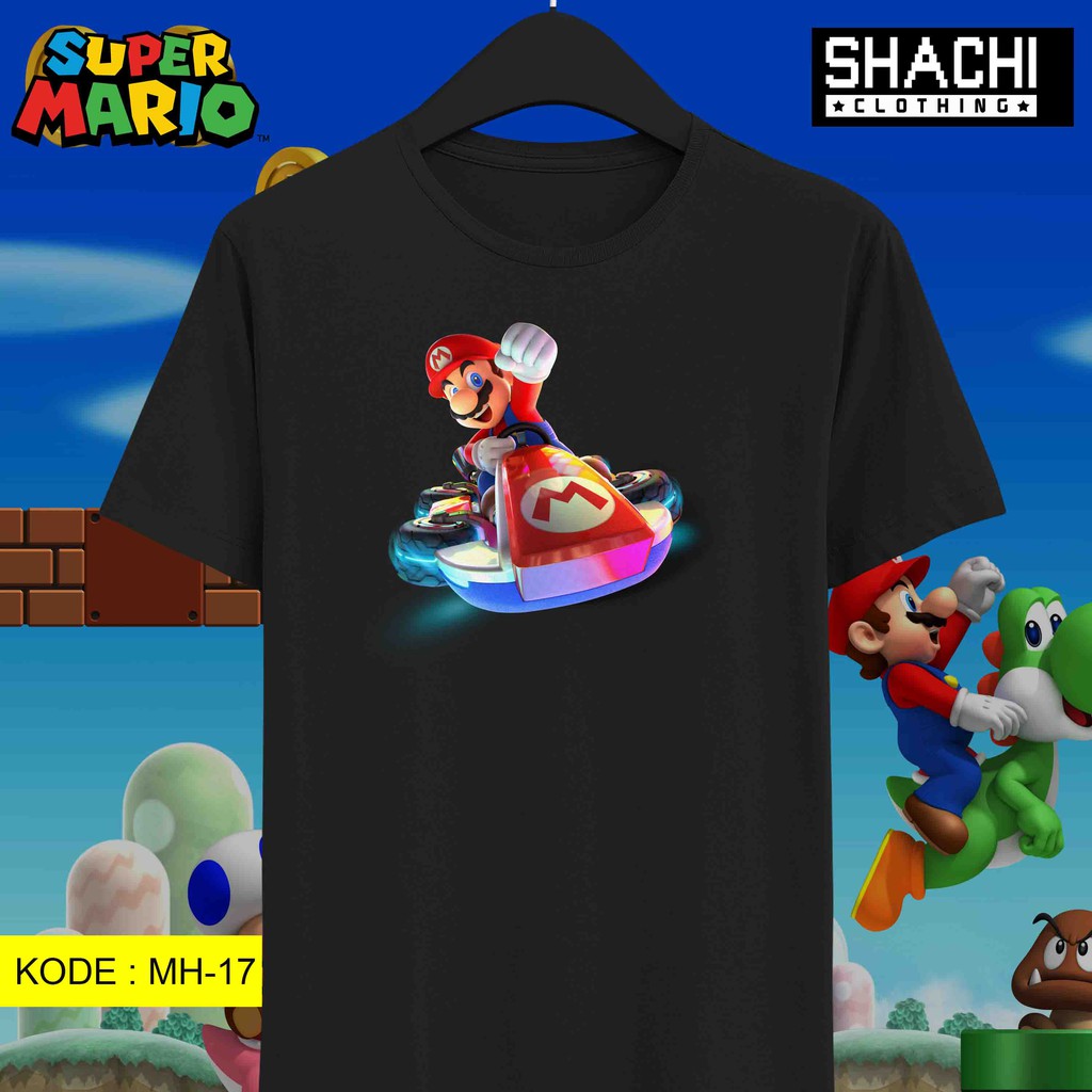 T Shirt Kaos Game Jadul SUPER MARIO - MARIO BROS – MH17 – Premium Black NSA