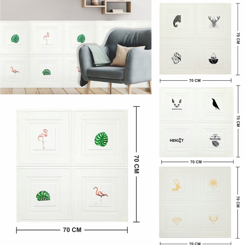 Wallpaper Timbul Brickfoam 3D Motif Dinding ukuran 70 x 70cm Putih WALLPAPER DINDING 3D FOAM MOTIF BATU BATA BRICK BRICKFOAM WALLFOAM KOREAN MODERN STYLE