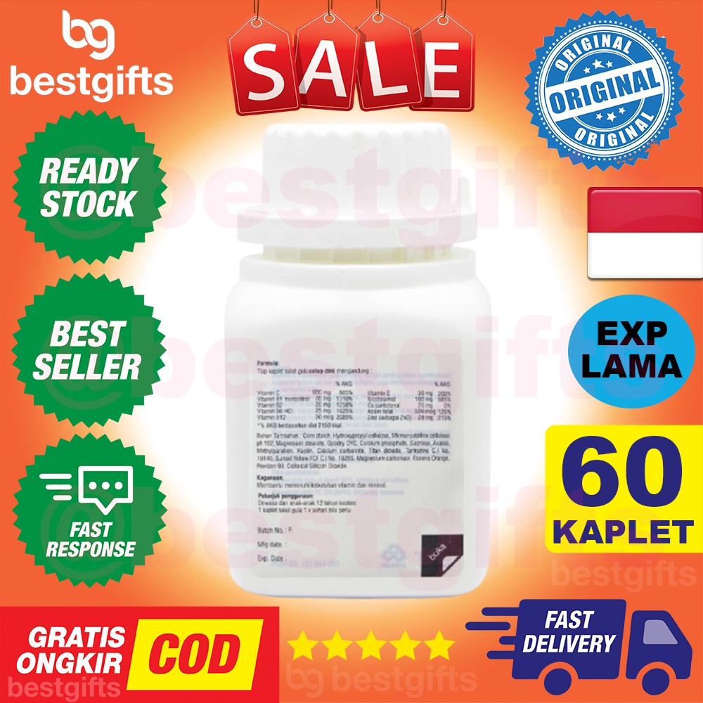 HEALTH CARE CETOP ZINK MULTIVITAMIN MULTI VITAMIN ZINC PICOLINATE C KEKEBALAN IMUN TUBUH 60 KAPLET