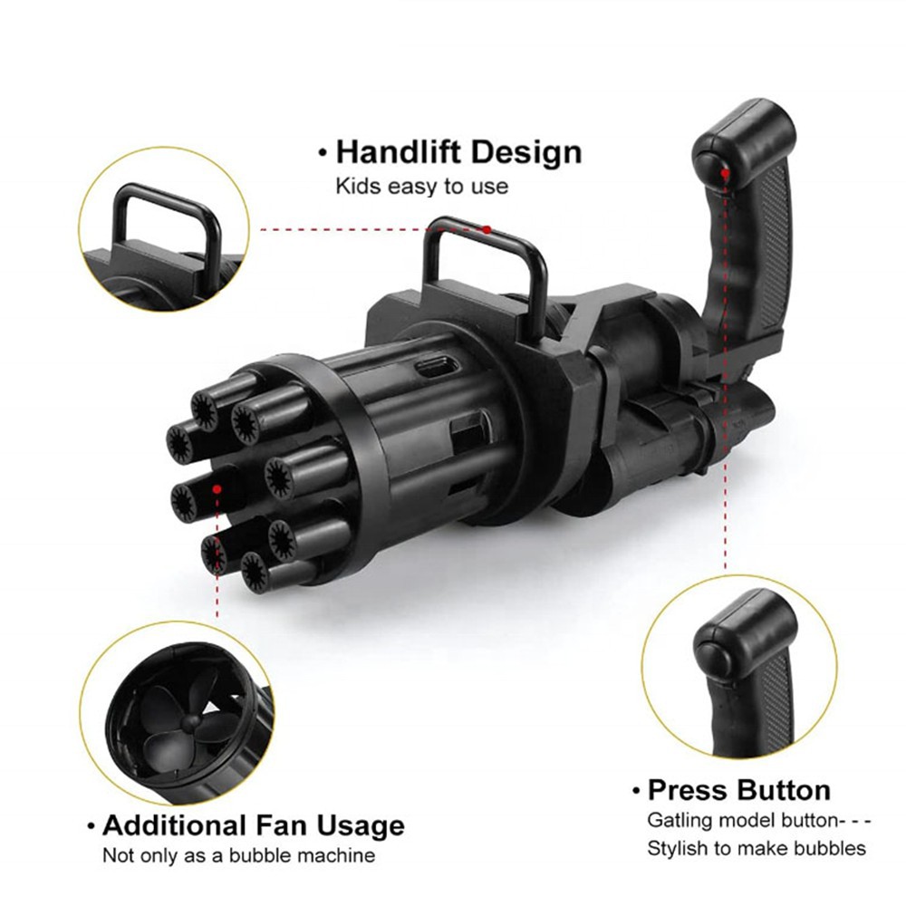 Bubble Gun Mainan Anak Gatling Electric Tembakan Pistol Balon Gelembung Busa Sabun Blower Machine-5