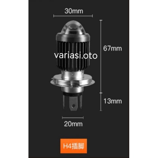 Lampu Sorot Depan Motor LED H4 & H6=BA20D & P15D 6000LM 2 Cahaya 6000KDan 3000K-H4