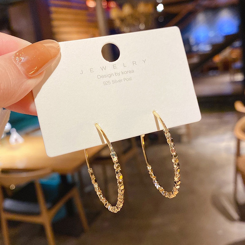 Anting Bulat Besar Bahan Sterling silver 925 Untuk Wanita