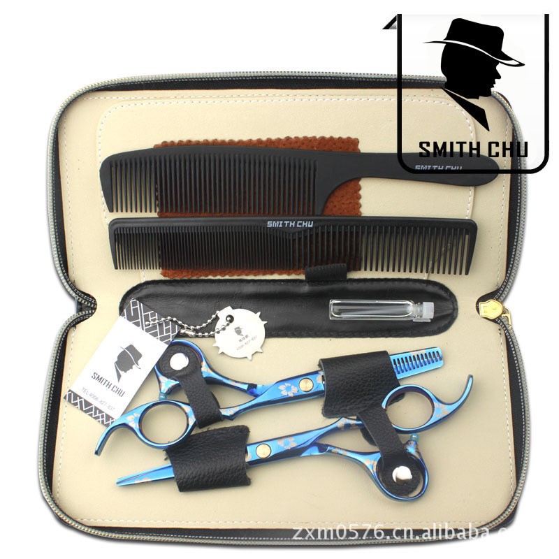 

6.0inch Smith chu Professional Hairdressing Scissors set 62HRC 6.0inch Straight & Thinning
