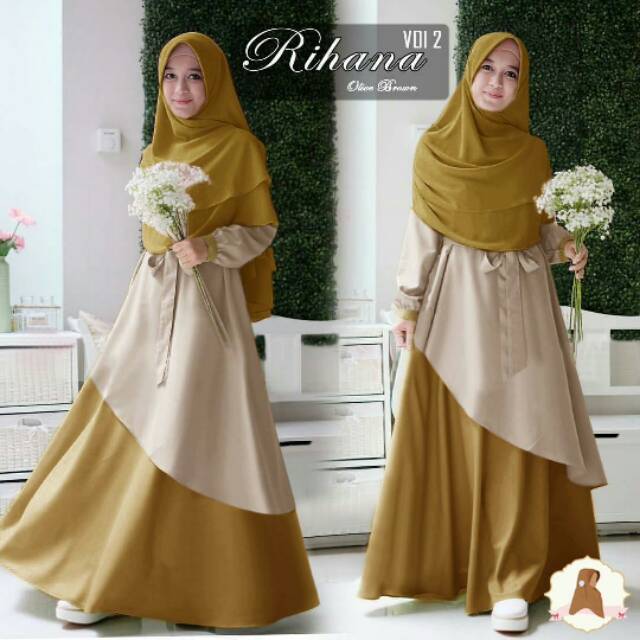 ALY. GAMIS ORIGINAL // SET GAMIS RIHANNA 2TONE + KHIMAR SYAR'I
