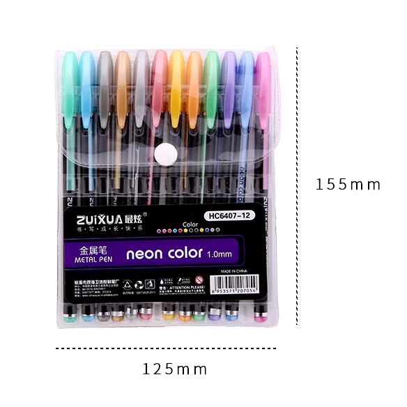 Pen hightlighter Bahan Metal 12 Warna untuk Kantor / Sekolah