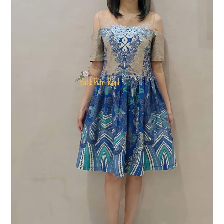 DRES BATIK WANITA TERBARU / Dress Wanita Pesta / Dres Wanita Kombinasi