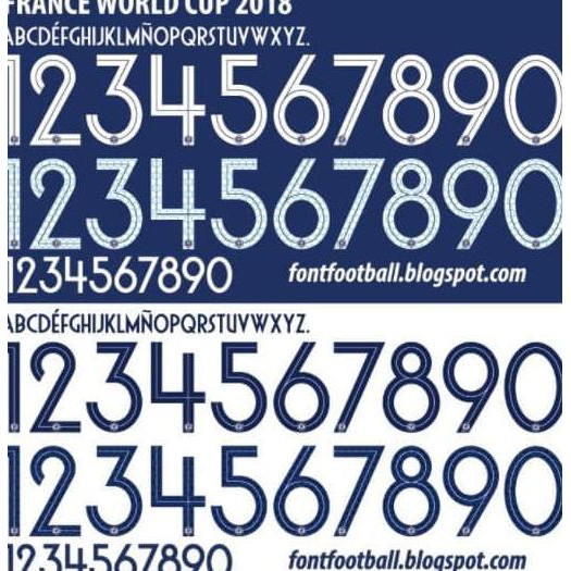 Terbaru Custom Font Nameset France World Cup 2018